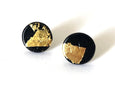 Glass and Gold Button Earrings