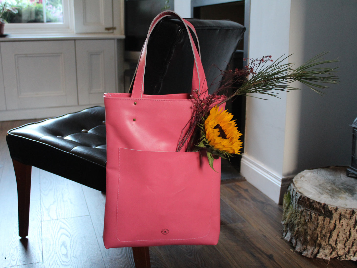 Leather Tote - Sweet Pink